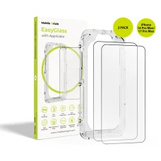 Mobile Origin EasyGlass ochranné sklo s inštalačným rámčekom pre iPhone 16 Pro Max/17 Pro Max, 2 ks