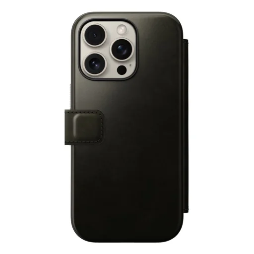 Nomad Leather Folio zelené chrómové puzdro pre iPhone 16 Pro - 2