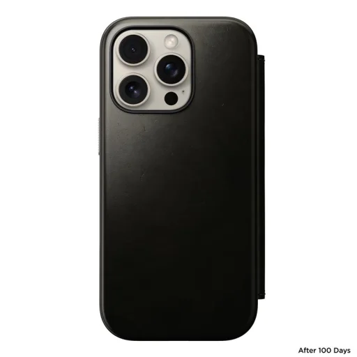 Nomad Leather Folio zelené chrómové puzdro pre iPhone 16 Pro - 3