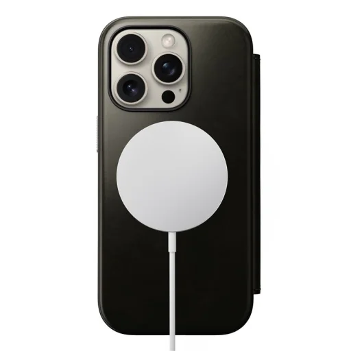 Nomad Leather Folio zelené chrómové puzdro pre iPhone 16 Pro - 4