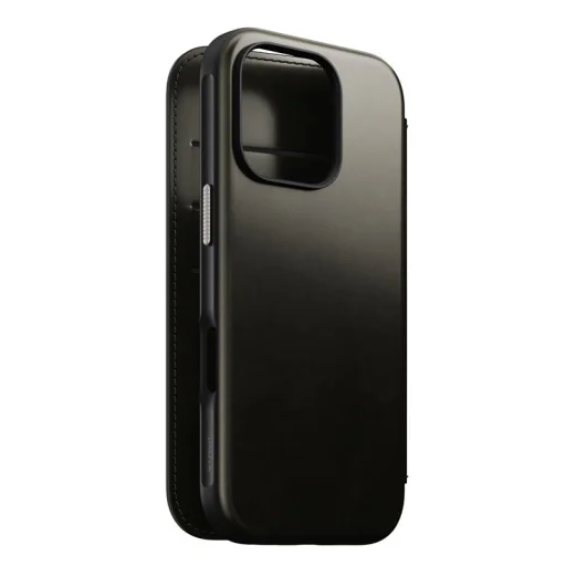 Nomad Leather Folio zelené chrómové puzdro pre iPhone 16 Pro - 5