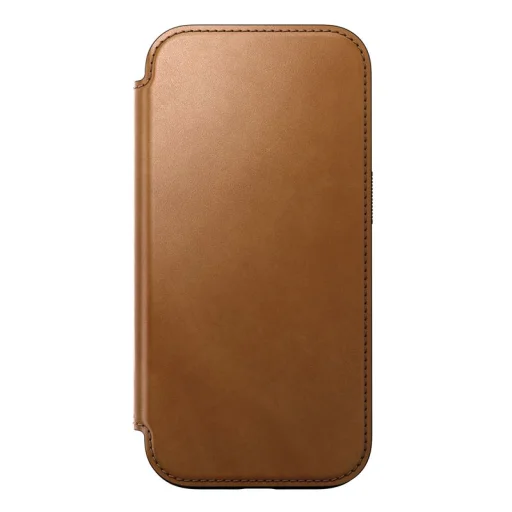 Nomad Modern Leather Folio kožené puzdro pre iPhone 16 Pro, hnedé - 5