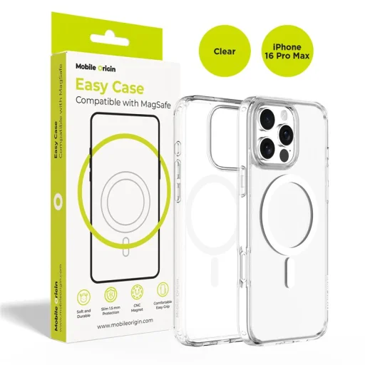 Mobile Origin Easy Hybrid MagSafe priehľadný kryt pre iPhone 16 Pro Max - 1