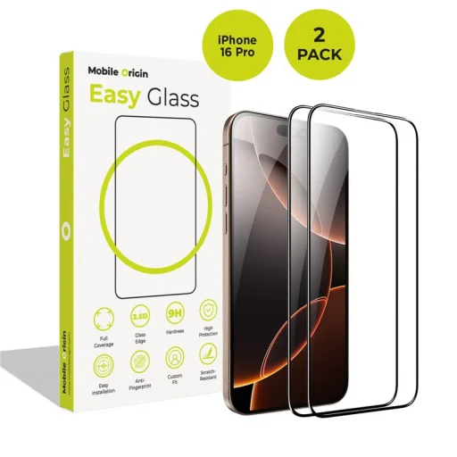 Mobile Origin EasyGlass ochranné sklo pre iPhone 16 Pro, 2 ks - 1