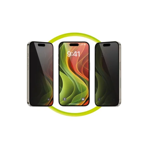iPhone 16 Pro Max Mobile Origin adatvédelmi kijelzővédő üveg könnyű felhelyezővel, 2 db - 3