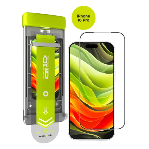 Mobile Origin 3D AR ochranné sklo s inštalačným rámčekom PRO pre iPhone 16 Pro - 2