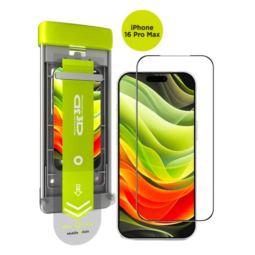 Mobile Origin 3D AR ochranné sklo s PRO inštalačným rámčekom pre iPhone 16 Pro Max - 2