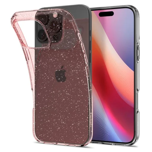 iPhone 16 Pro rózsakvarc Spigen Liquid Crystal Glitter tok - 5