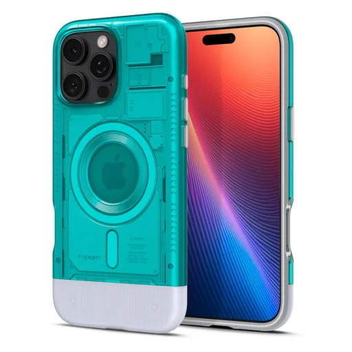Puzdro Spigen Classic C1 MagSafe pre iPhone 16 Pro, Bondi modrá - 1