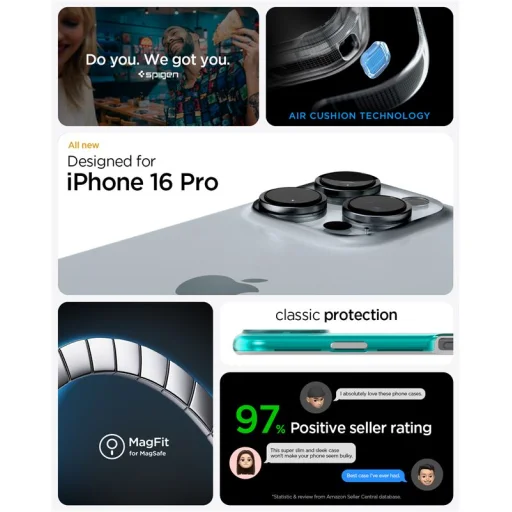 Puzdro Spigen Classic C1 MagSafe pre iPhone 16 Pro, Bondi modrá - 6