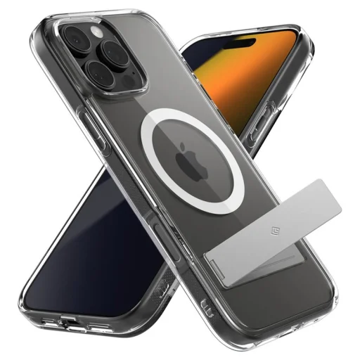 iPhone 16 Pro Max priehľadný biely/strieborný kryt Spigen Caseology Capella MagSafe so stojanom - 12