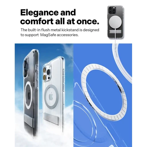 iPhone 16 Pro Max priehľadný biely/strieborný kryt Spigen Caseology Capella MagSafe so stojanom - 6