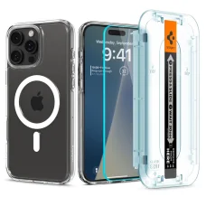 Apple iPhone 16 Pro Max Spigen Ultra Hybrid MagSafe biele puzdro + Glass tR EZ Fit balenie ochranného skla