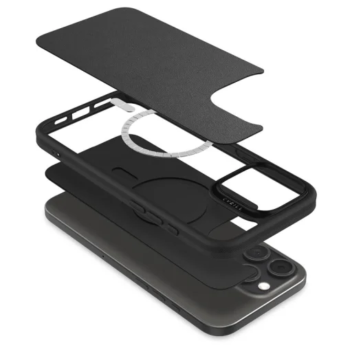  Apple iPhone 16 Pro Max fekete Spigen Cyrill Kajuk MagSafe vegán bőrtok - 8