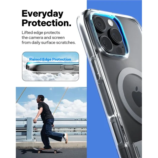  Apple iPhone 16 Pro áttetsző szürke Spigen Caseology Capella MagSafe kitámasztós tok - 3