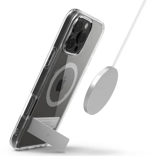  Apple iPhone 16 Pro áttetsző szürke Spigen Caseology Capella MagSafe kitámasztós tok - 14
