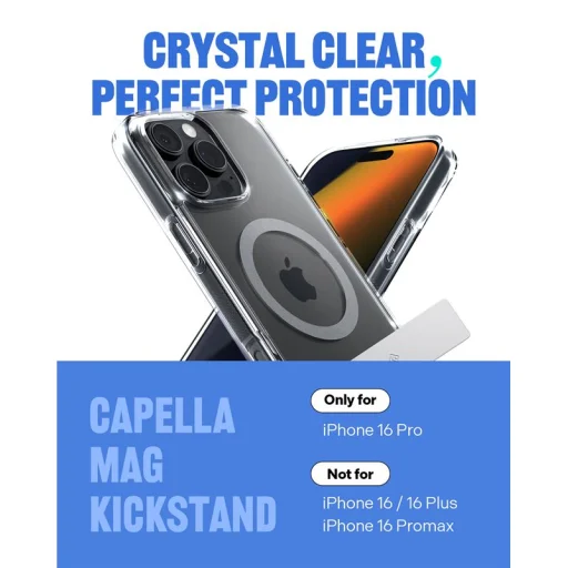 iPhone 16 Pro priesvitné sivé puzdro Spigen Caseology Capella MagSafe so stojančekom - 11