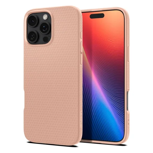 iPhone 16 Pro ružovozlatý titán Spigen Liquid Air TPU puzdro - 1