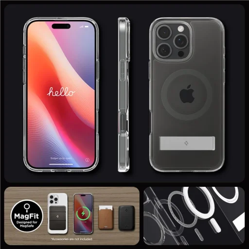 Puzdro Spigen Ultra Hybrid S MagSafe pre iPhone 16 Pro, grafitové - 6