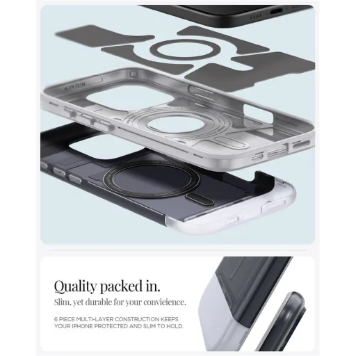Puzdro Spigen Classic C1 MagSafe pre iPhone 16 Pro Max grafitové - 5