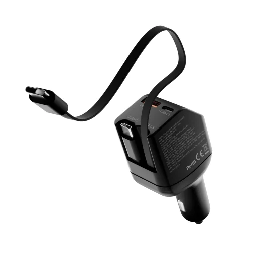 Mobile Origin CA22 90W autonabíjačka s konektormi USB-C a USB-A, 2 ks USB-C káblov, čierna - 4