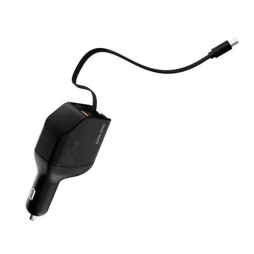 Mobile Origin CA22 90W autonabíjačka s konektormi USB-C a USB-A, 2 ks USB-C káblov, čierna - 6