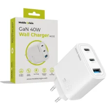 Mobile Origin GaN 40W fali töltő MO13 fehér, 1 USB-A és 2 USB-C