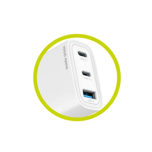 Mobile Origin GaN 40W sieťová nabíjačka MO13 biela, 1 USB-A a 2 USB-C - 7
