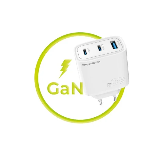 Mobile Origin GaN 40W sieťová nabíjačka MO13 biela, 1 USB-A a 2 USB-C - 8