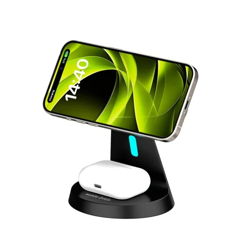 Mobile Origin 3in1 PW9 bezdrôtový magnetický nabíjací stojan, čierny - 3
