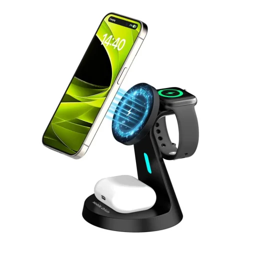Mobile Origin 3in1 PW9 bezdrôtový magnetický nabíjací stojan, čierny - 10