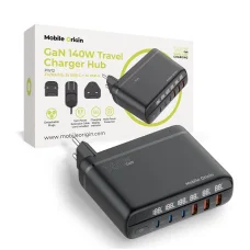 Mobile Origin PW12 GaN 140W utazási töltőállomás EU/UK/US adapterekkel, 3x USB-C + 3x USB-A