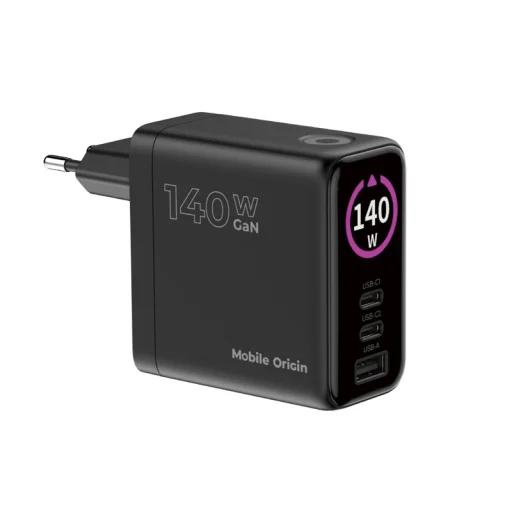 Mobile Origin PW21 140W GaN sieťová nabíjačka s displejom, čierna - 6
