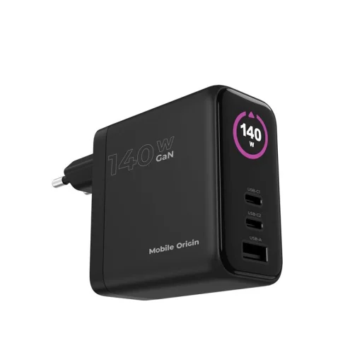 Mobile Origin PW21 140W GaN sieťová nabíjačka s displejom, čierna - 7