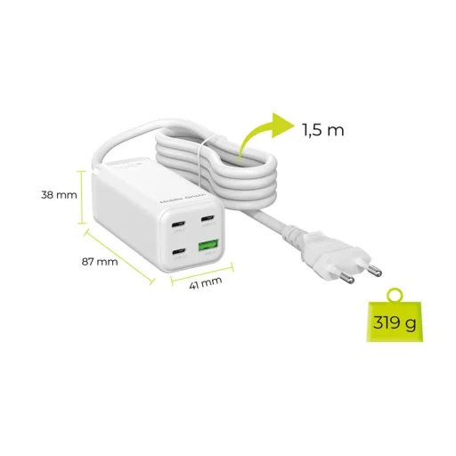 Mobile Origin GaN 100W kompaktná MultiHub nabíjačka PW18 s 3x USB-C + USB-A - 11