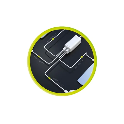 Mobile Origin GaN 100W kompaktná MultiHub nabíjačka PW18 s 3x USB-C + USB-A - 6