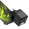Mobile Origin 65 W-os GaN PW2 kijelzős hálózati töltő felcsévélhető USB-C kábellel, USB-C és USB-A csatlakozóval thumbnail