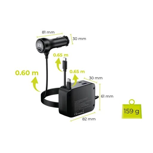 Mobile Origin CA23 75 W 5 v 1 autonabíjačka, čierna - 11