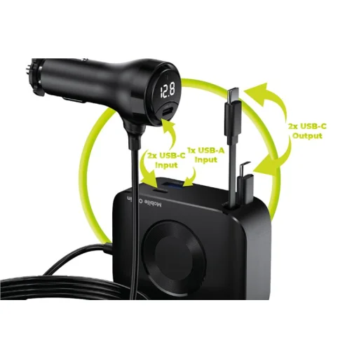 Mobile Origin CA23 75 W 5 v 1 autonabíjačka, čierna - 7