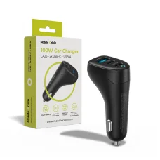 Mobile Origin CA25 100 W nabíjačka do auta 2× USB-C a USB-A, čierna