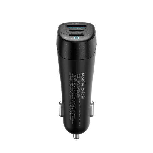 Mobile Origin CA25 100 W nabíjačka do auta 2× USB-C a USB-A, čierna - 5