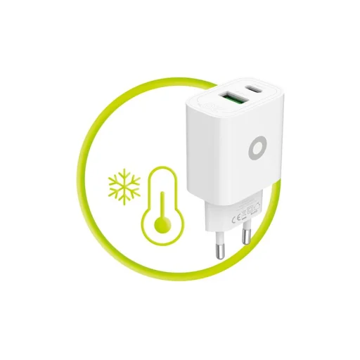 Mobile Origin PD20W MO12 20 W sieťová nabíjačka s konektorom USB-A a USB-C, biela - 2