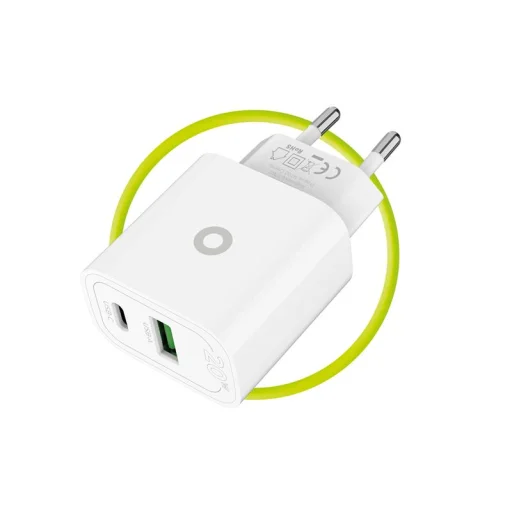 Mobile Origin PD20W MO12 20 W sieťová nabíjačka s konektorom USB-A a USB-C, biela - 12
