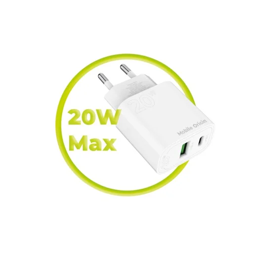 Mobile Origin PD20W MO12 20 W sieťová nabíjačka s konektorom USB-A a USB-C, biela - 8