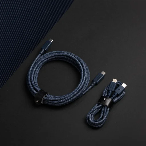 Native Union Belt Cable XL USB-C–USB-C kábel, 3 m, tmavomodrý - 2
