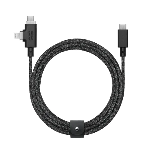 Native Union Belt Cable Duo Pro USB-C – USB-C/Lightning kábel 2,4 m 240 W kozmos - 1