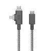 Native Union Belt Cable Duo Pro USB-C–USB-C és Lightning kábel, 2,4 m, 240 W, zebra thumbnail