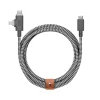 Native Union Belt Cable Duo Pro USB-C–USB-C és Lightning kábel, 2,4 m, 240 W, zebra thumbnail
