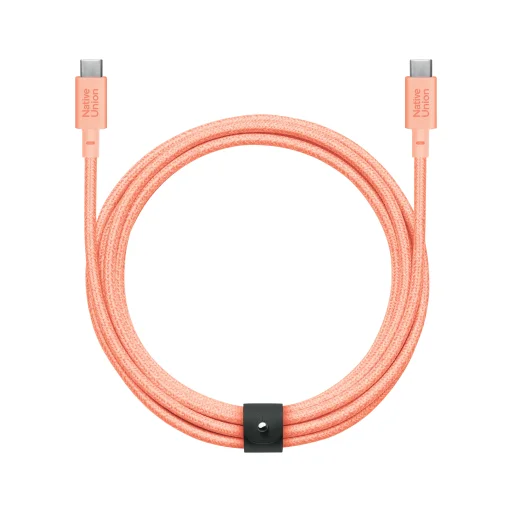 Native Union Belt Cable XL kábel USB-C – USB-C, 3 m, broskyňový - 1