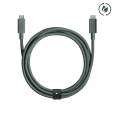 Native Union Belt Cable Pro USB-C – USB-C kábel, 2,4 m, zöld